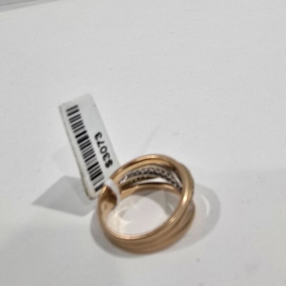 NWT ✅18K YG Diamond Ring Set in Pavé brilliant-cut diamonds, .91ctw SZ 7 ⭐ NEW